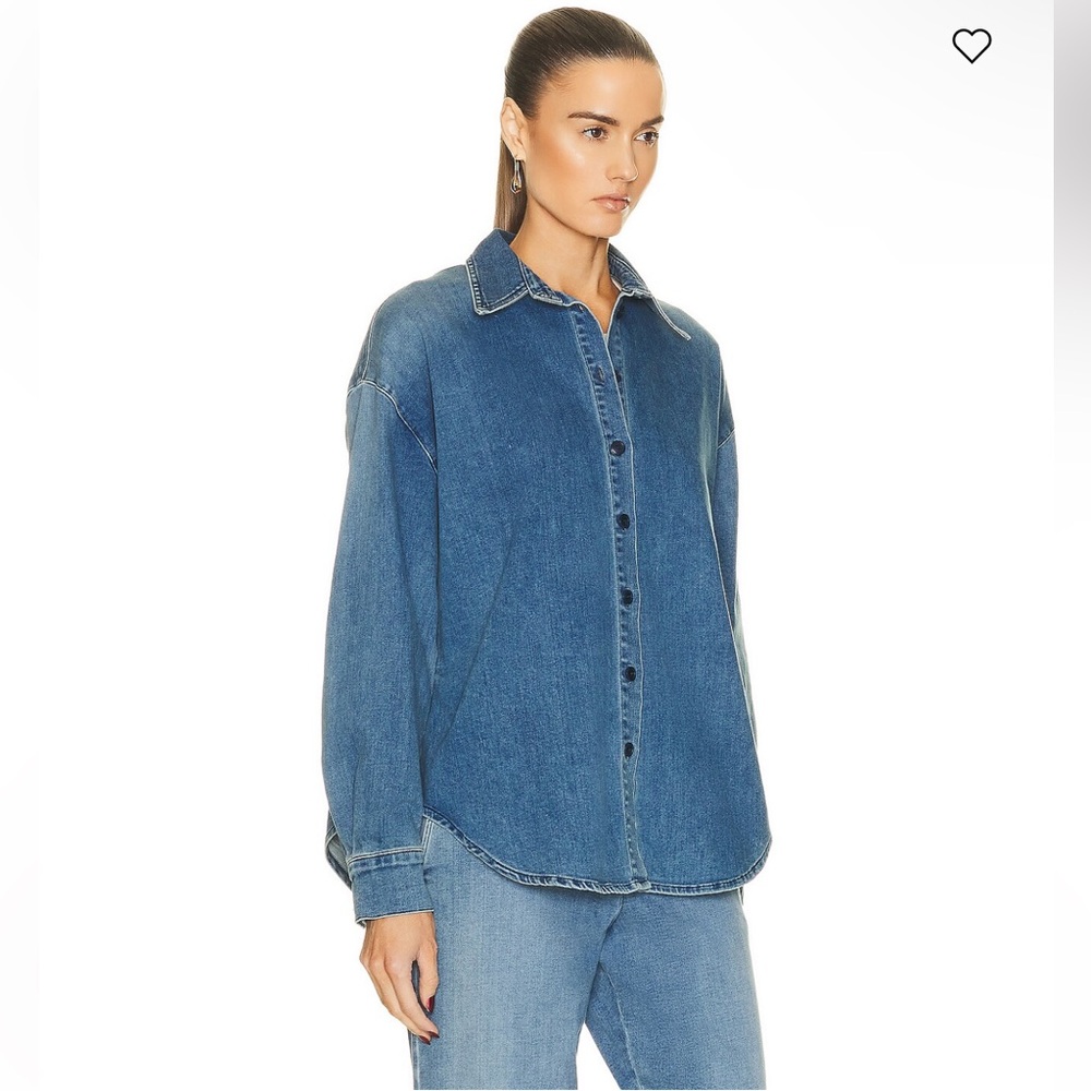 Enza Costa New without tags Denim oversized shirt in Midwash Size 0 = Size XS/S - Picture 3 of 13
